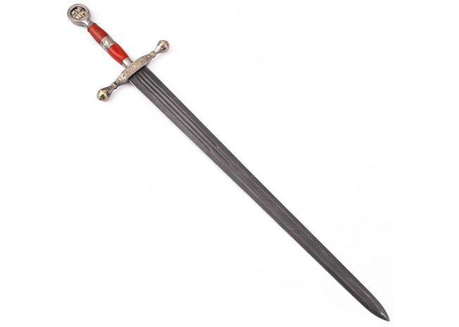 Saint George the Dragon Slayer Damascus Steel Medieval Sword - Medieval Depot