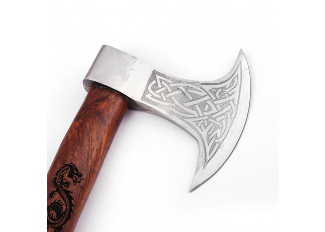 Viking Dragon Slayer Norse Dane Battle Axe | Engraved Handle  - Medieval Depot